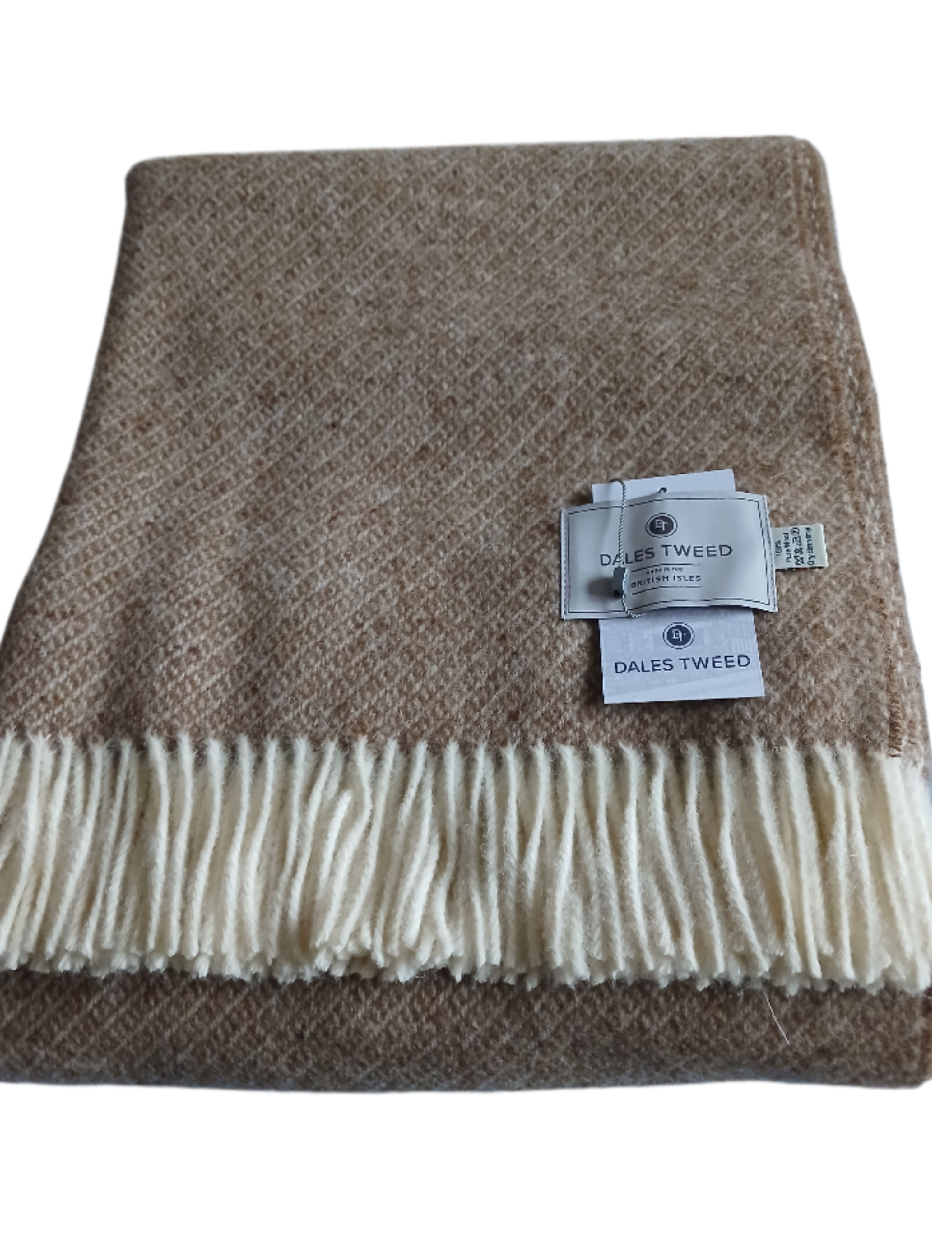 Dales Tweed 100% Pure Wool Donegal Throw Colour Classic Brown tone