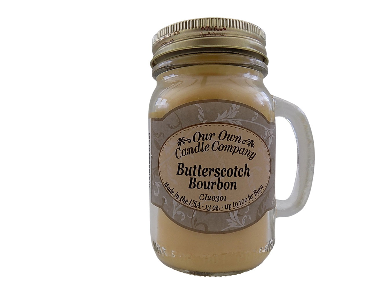 Butterscotch Bourbon - Candle 13 Oz Glass Mason Jar - Our own candle