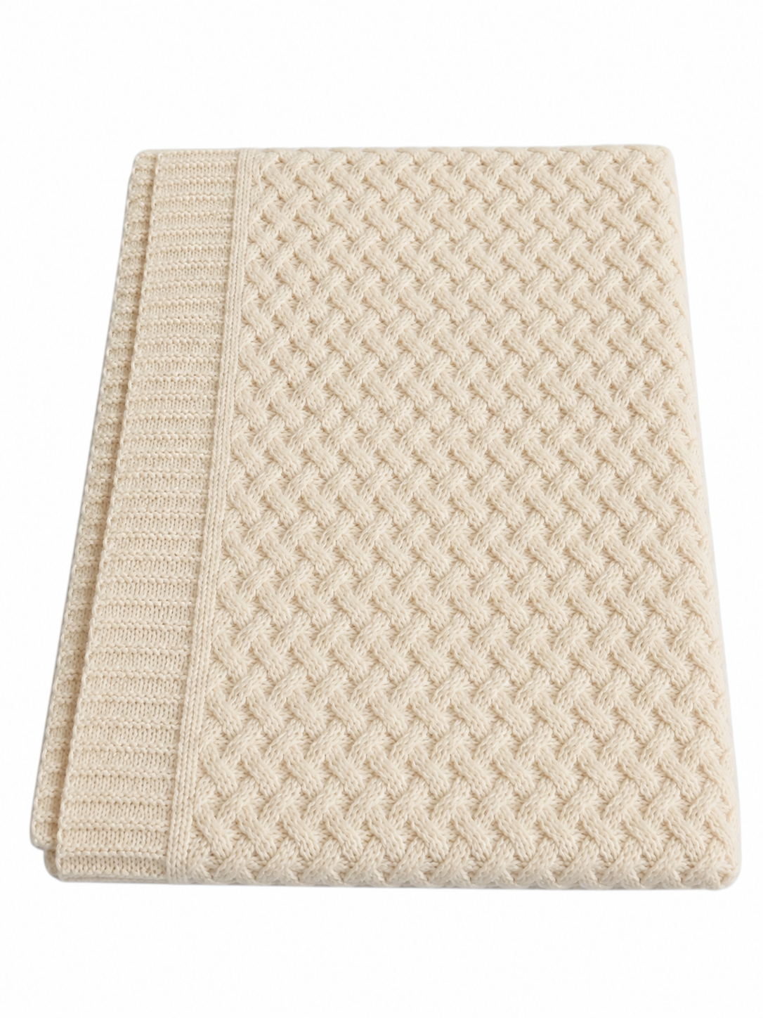 The Lyndon Company TLC Cadenza Knitted Throw Colour Cream 130x170cm