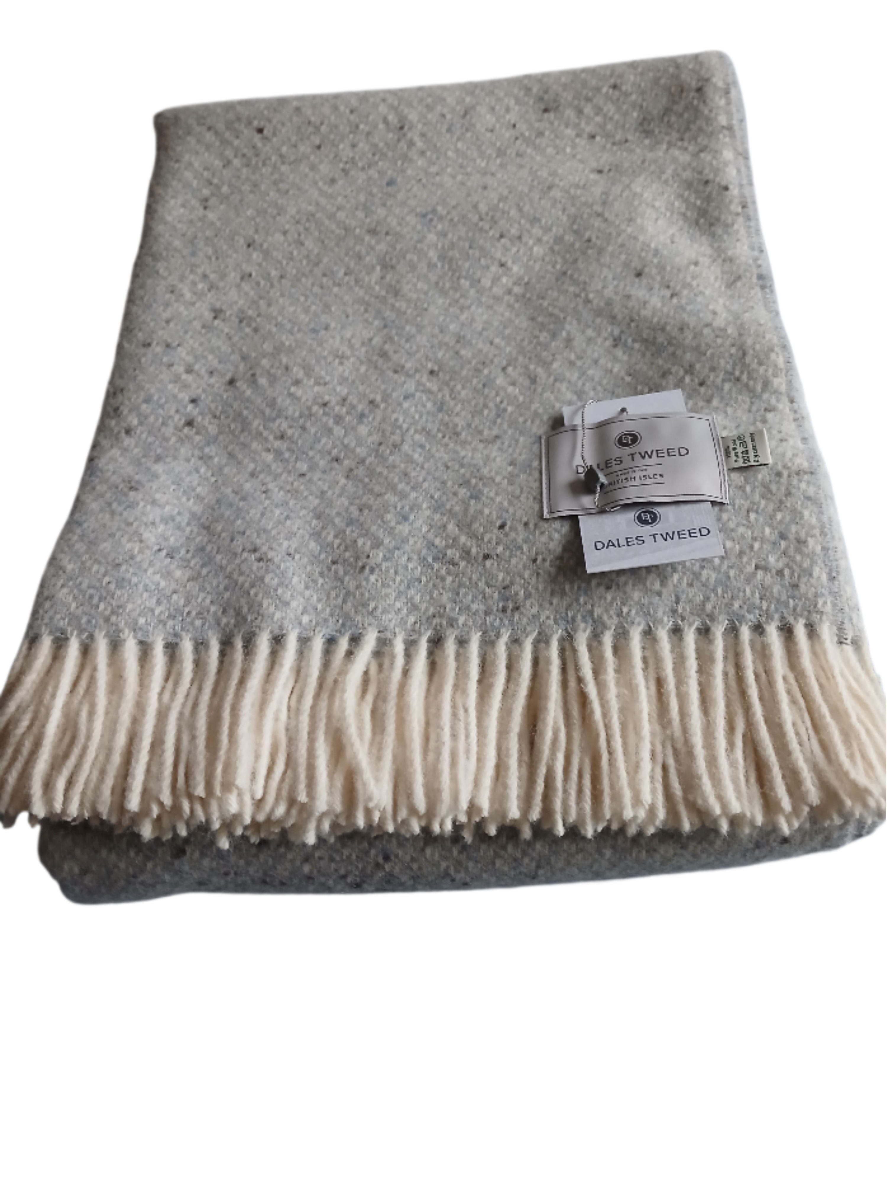 Dales Tweed 100% Pure Wool Donegal Throw Colour Classic Duckegg/Sky Blue tone