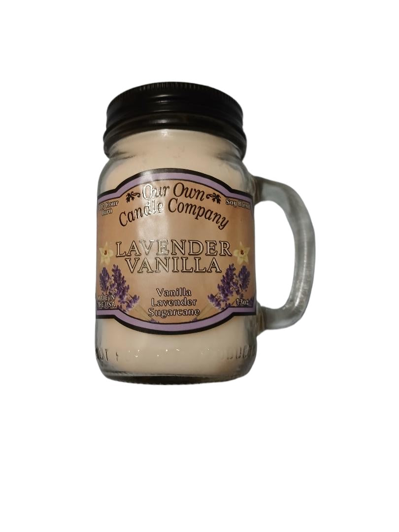 Our Own Candle Company Lavender Vanilla Scented 13 Ounce Mason Jar Candle