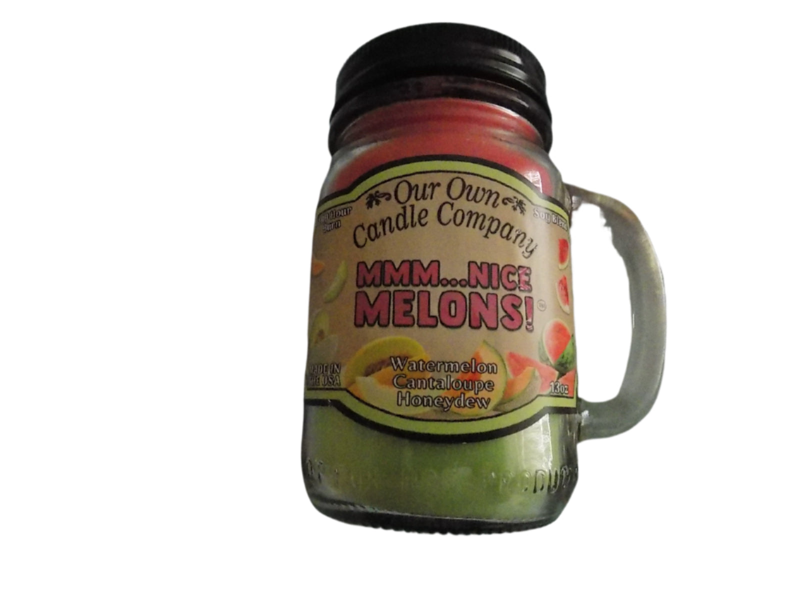 Our Own Candle Company Mmm Nice Melons Scented 13 Ounce Mason Jar Candle