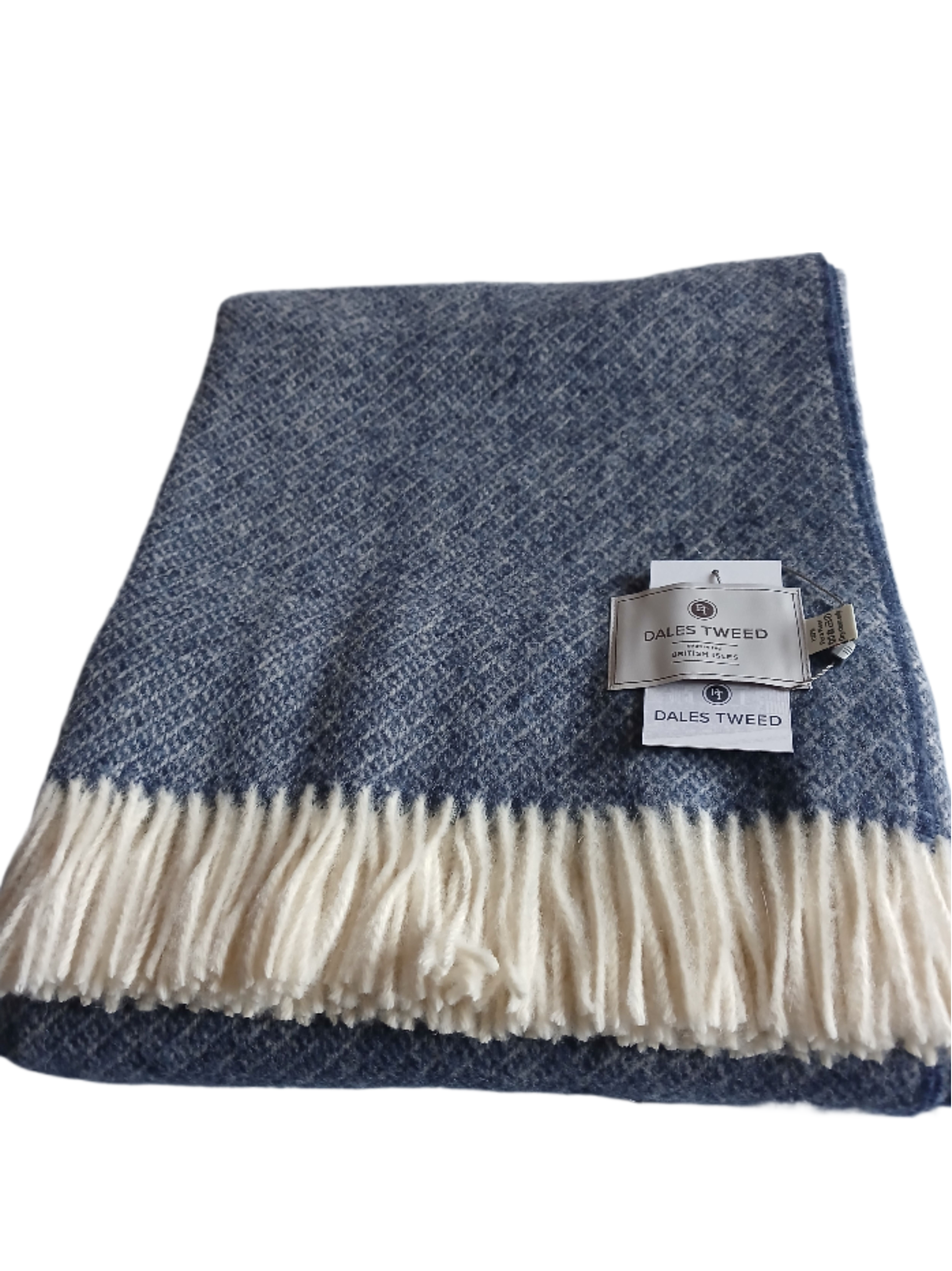 Dales Tweed 100% Pure Wool Donegal Throw Colour Classic Navy tone