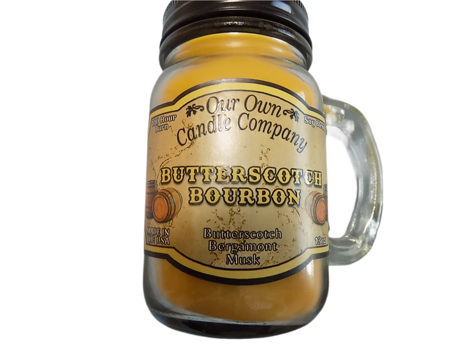 Butterscotch Bourbon - Candle 13 Oz Glass Mason Jar - Our own candle