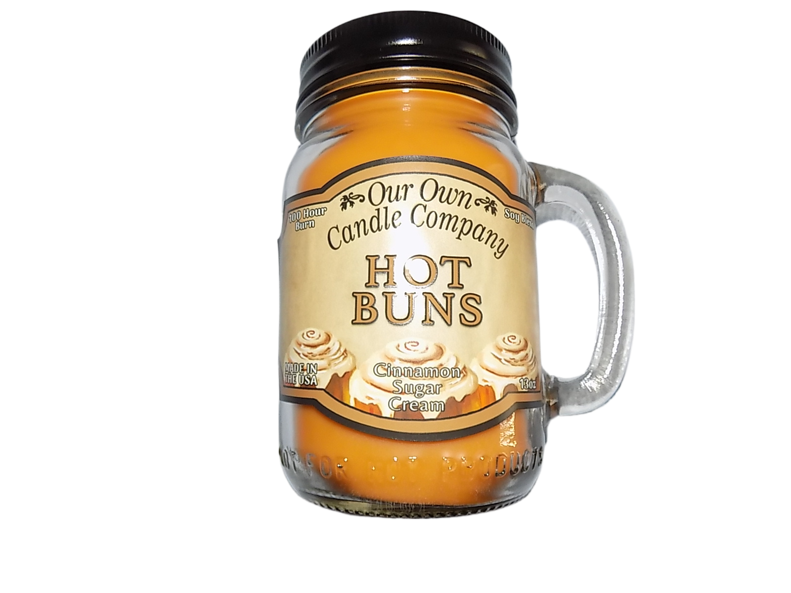 Our Own Candle Company Hot Buns Fragranced Large 13oz Mason Jar Candle