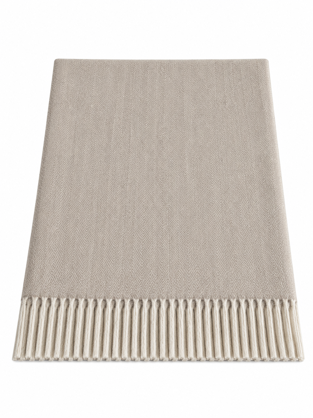 Knee Lap Blanket Scottish Herringbone 72 x 190cm Colour Sand (Beige/Natural)
