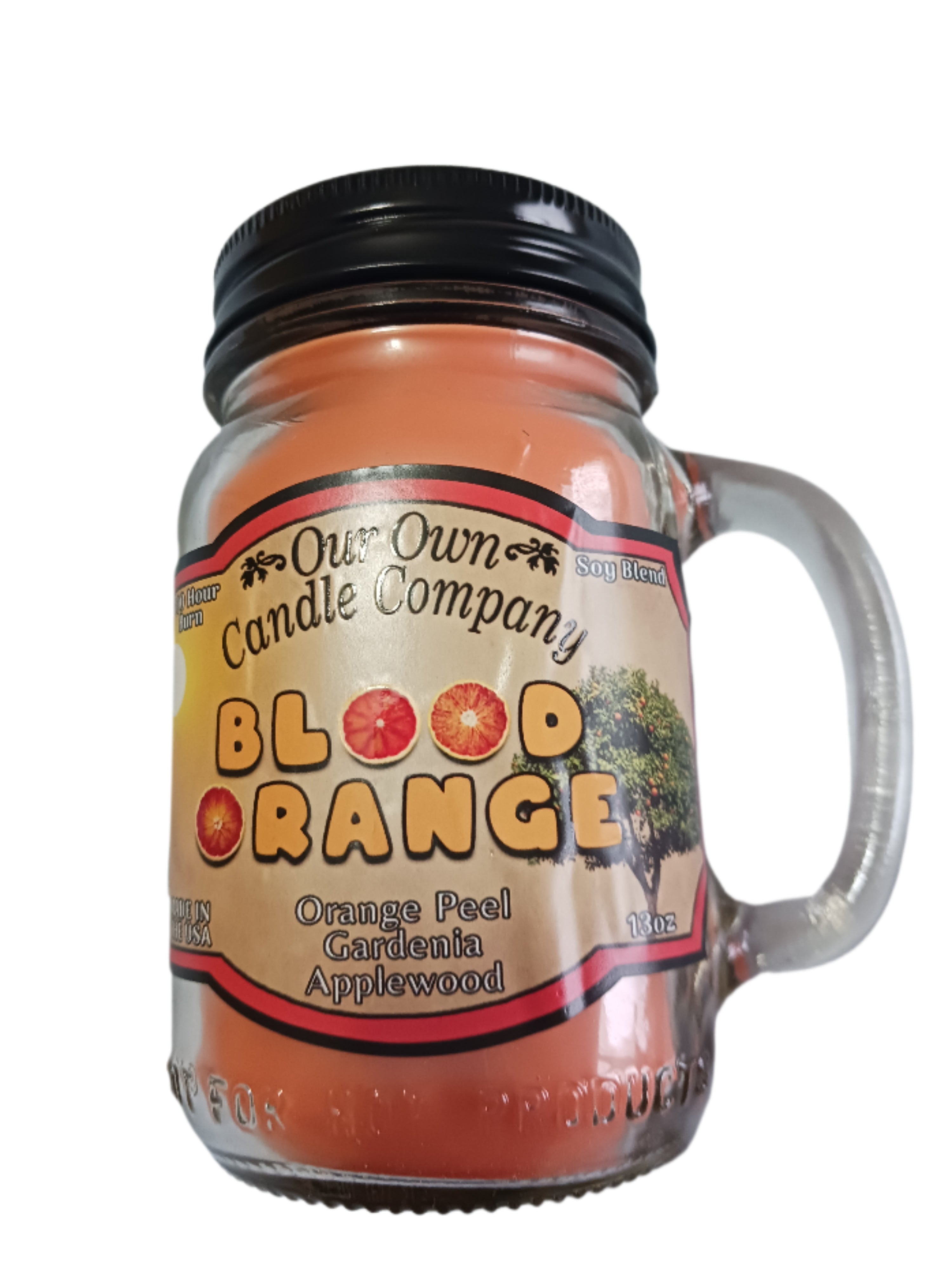Our Own Candle Company Blood Orange Fragranced Large 13oz Mason Jar Candle