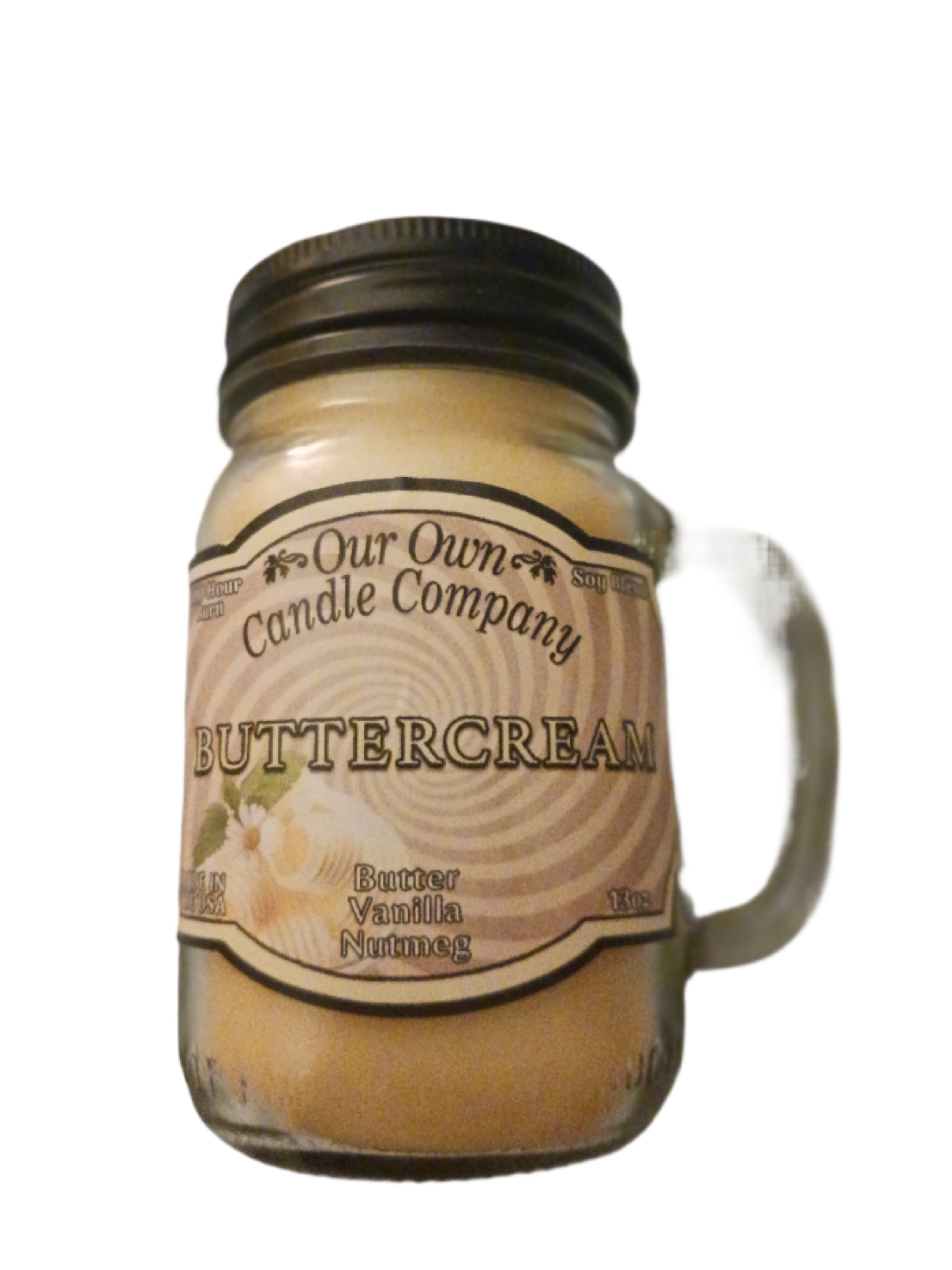 Buttercream - Mason Jar Candle (100hr) 13oz - Our Own Candle Company