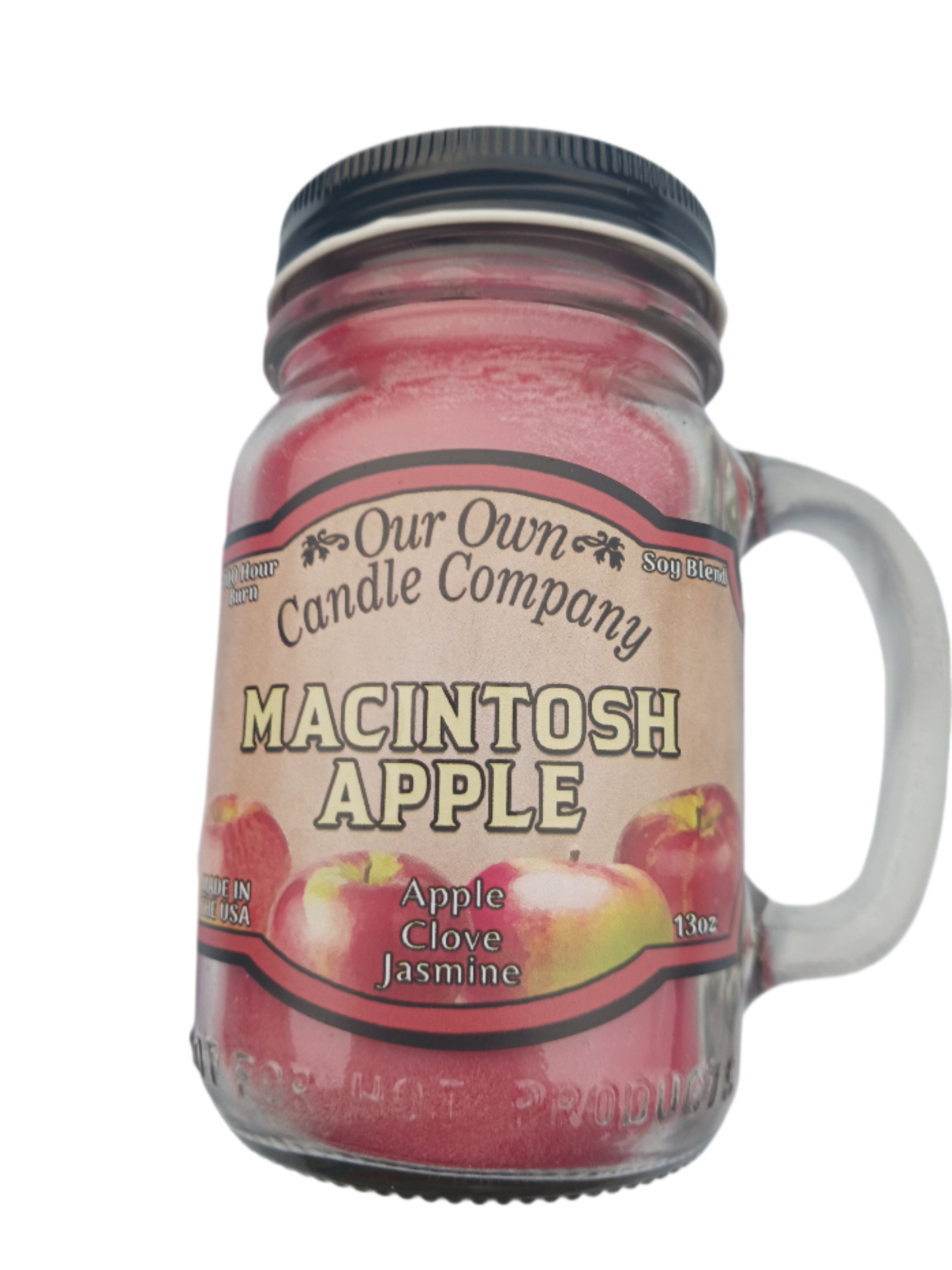 Our Own Candle Company MacIntosh Apple Fragranced Large 13oz Mason Jar Candle