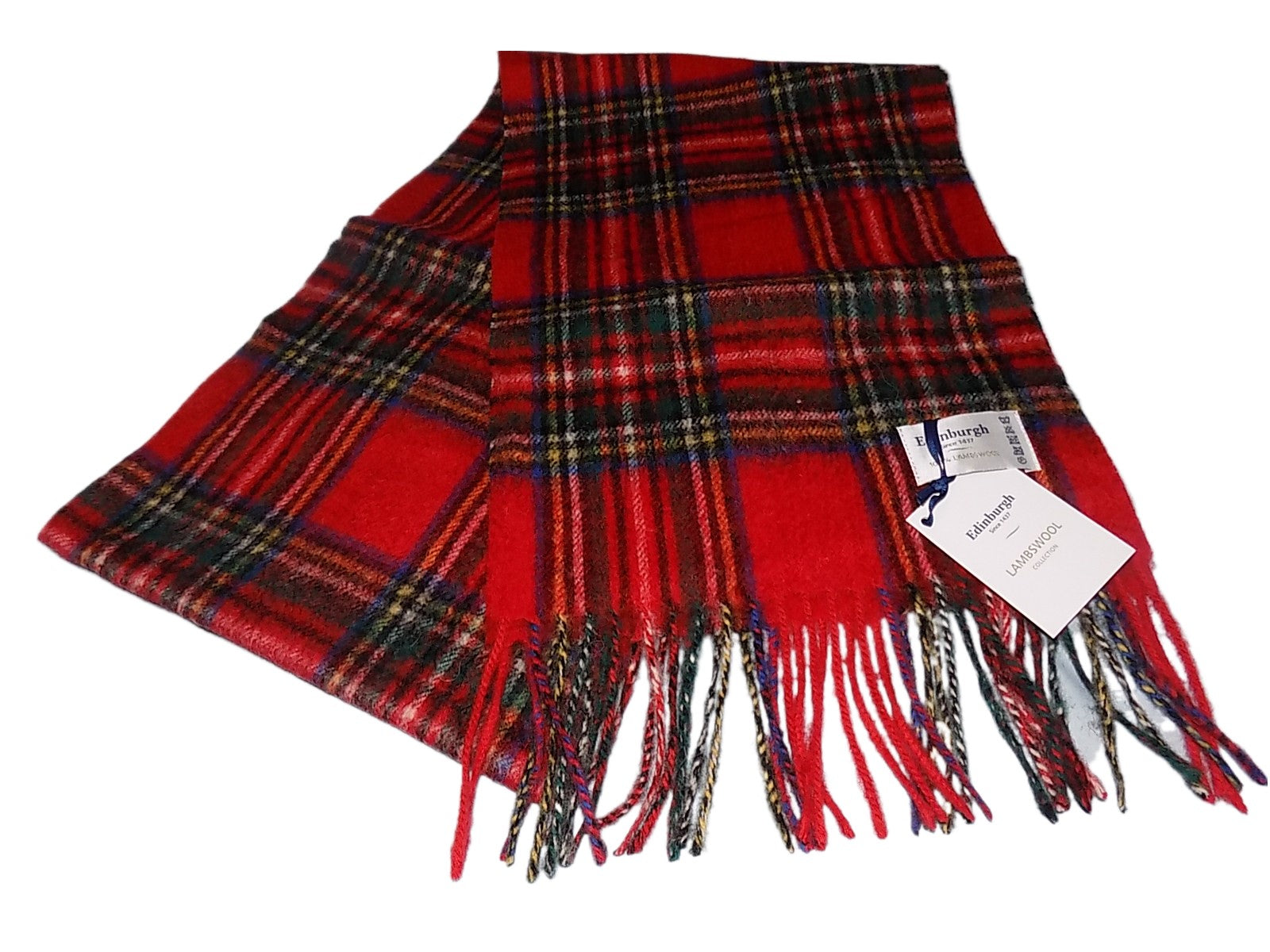 Edinburgh 100% Lambswool Scottish Tartan Multicolour Scarf Stewart Royal Tartan