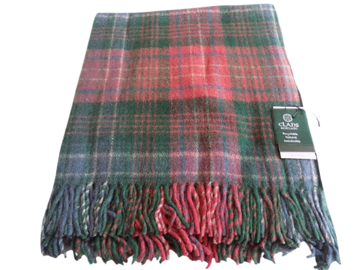 Highland wool blend tartan blanket throw in Wilson Ancient Tartan – wearable as cape tartan, tartan capelet, or tartan capes.