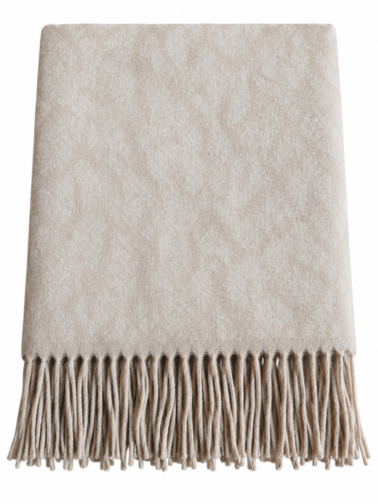 Bellissimo Cotton Rich Super soft Throw Colour Natural 130 x 150 cm (Floral)