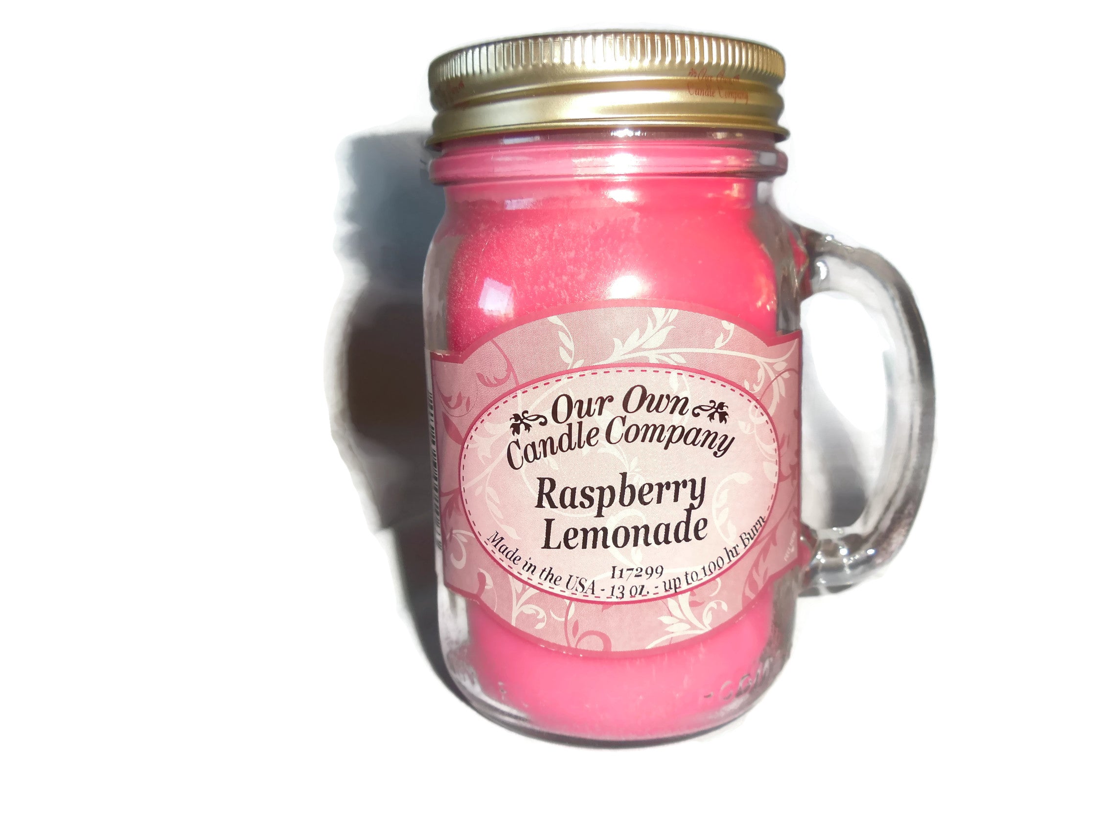Our Own Candle Company Raspberry Lemonade Fragranced 13oz Mason Jar Candle