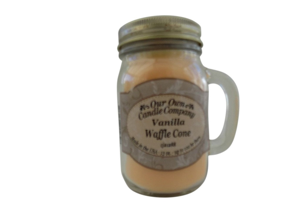 Our Own Candle Company Vanilla Waffle Cone Scented 13 Ounce Mason Jar Candle