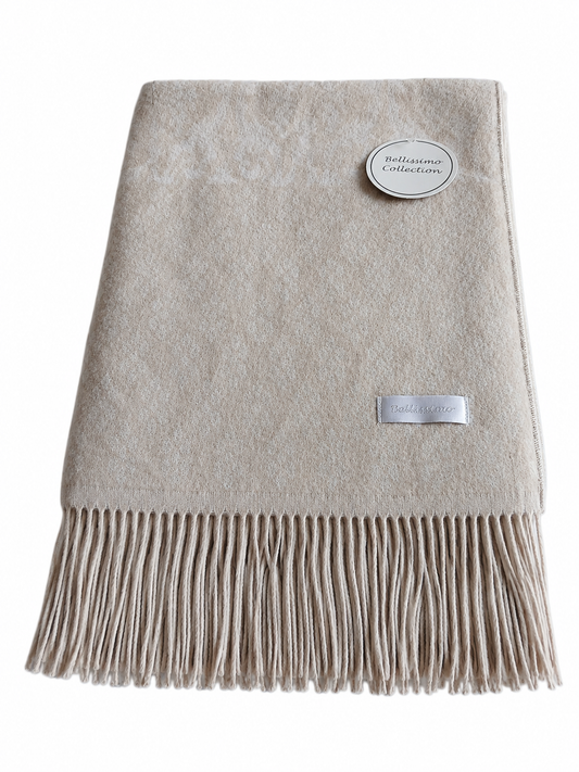 Bellissimo Cotton Rich Super soft Throw Colour Natural 130 x 150 cm (Floral)