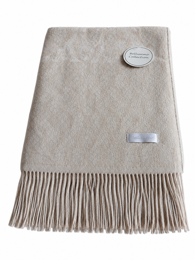 Bellissimo Cotton Rich Super soft Throw Colour Natural 130 x 150 cm (Floral)