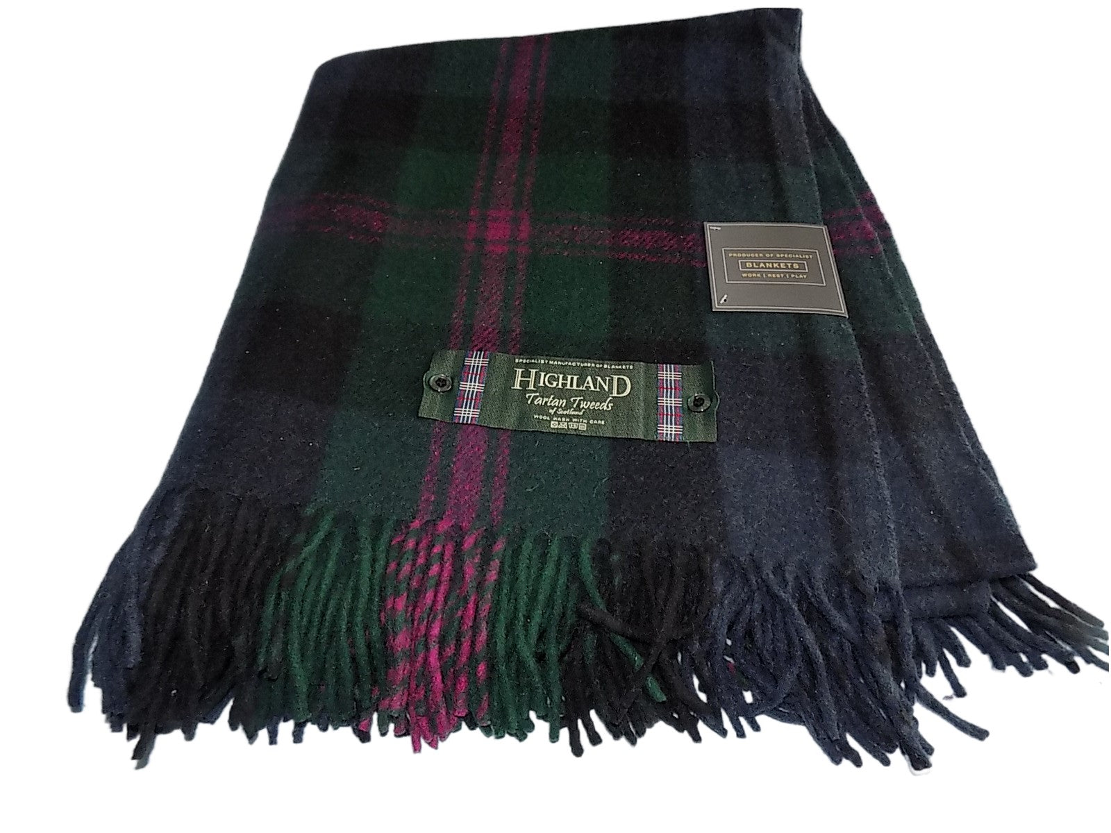 Highland Wool Blend Tartan Blanket / Throw Extra Warm Baird Tartan