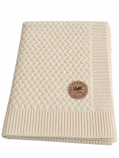 The Lyndon Company TLC Cadenza Knitted Throw Colour Cream 130x170cm