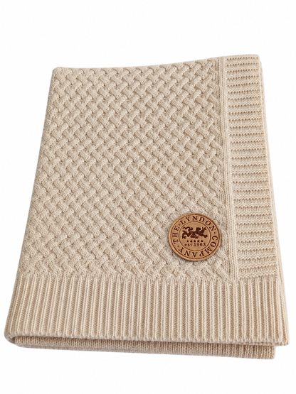 The Lyndon Company TLC Cadenza Knitted Throw Colour Natural 130x170cm