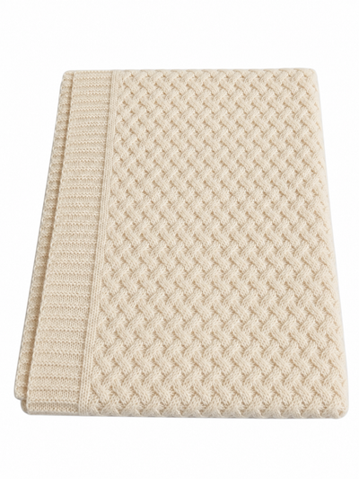 The Lyndon Company TLC Cadenza Knitted Throw Colour Cream 130x170cm