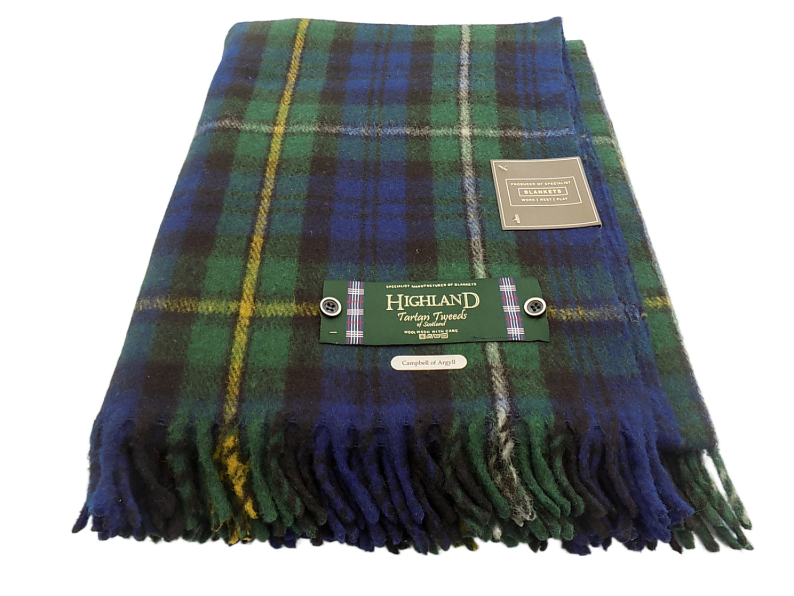 Highland Wool Blend Tartan Blanket / Throw Campbell of Argyll Tartan