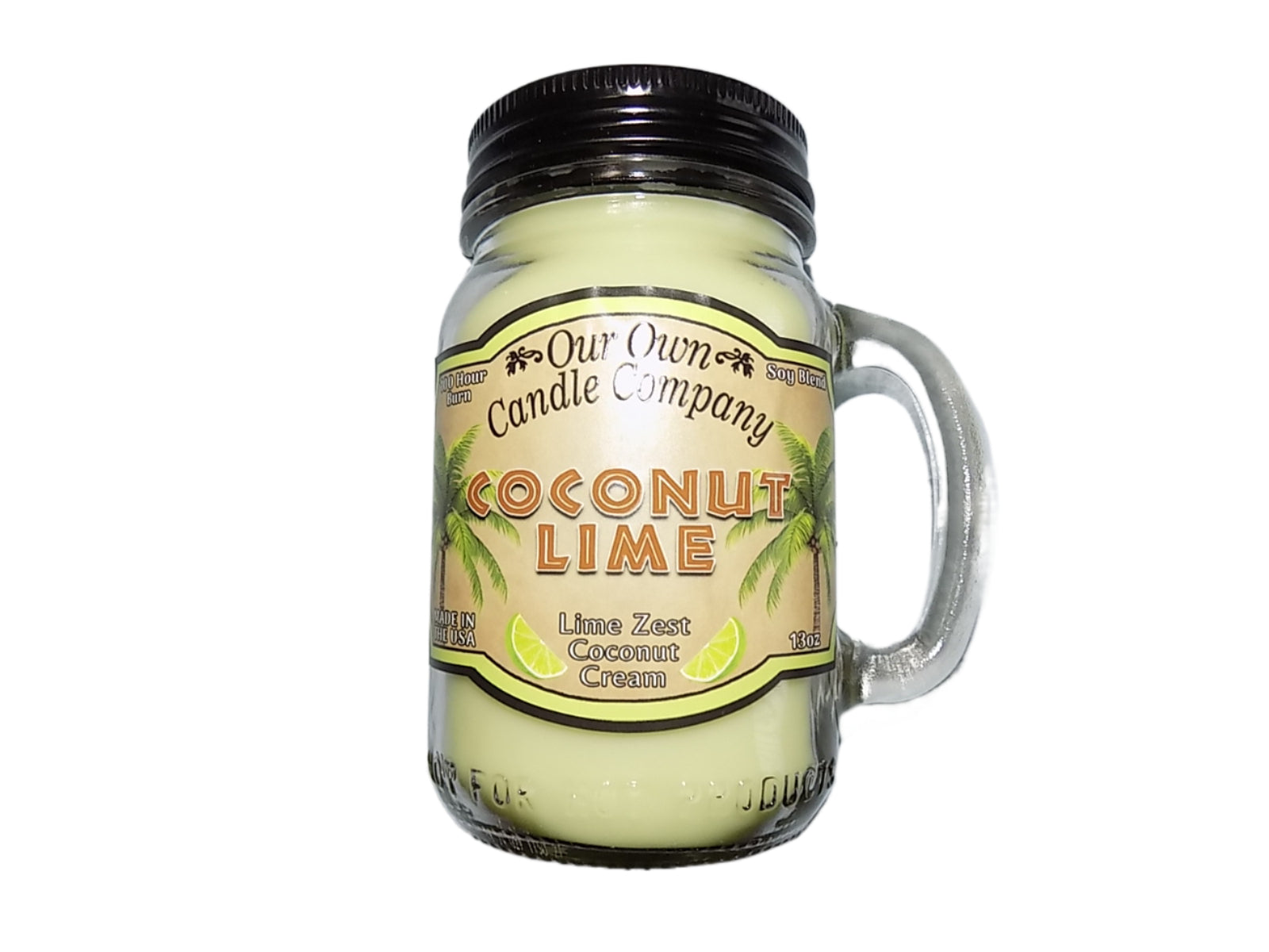 Our Own Candle Company Coconut Lime Scented 13 Ounce Mason Jar Candle