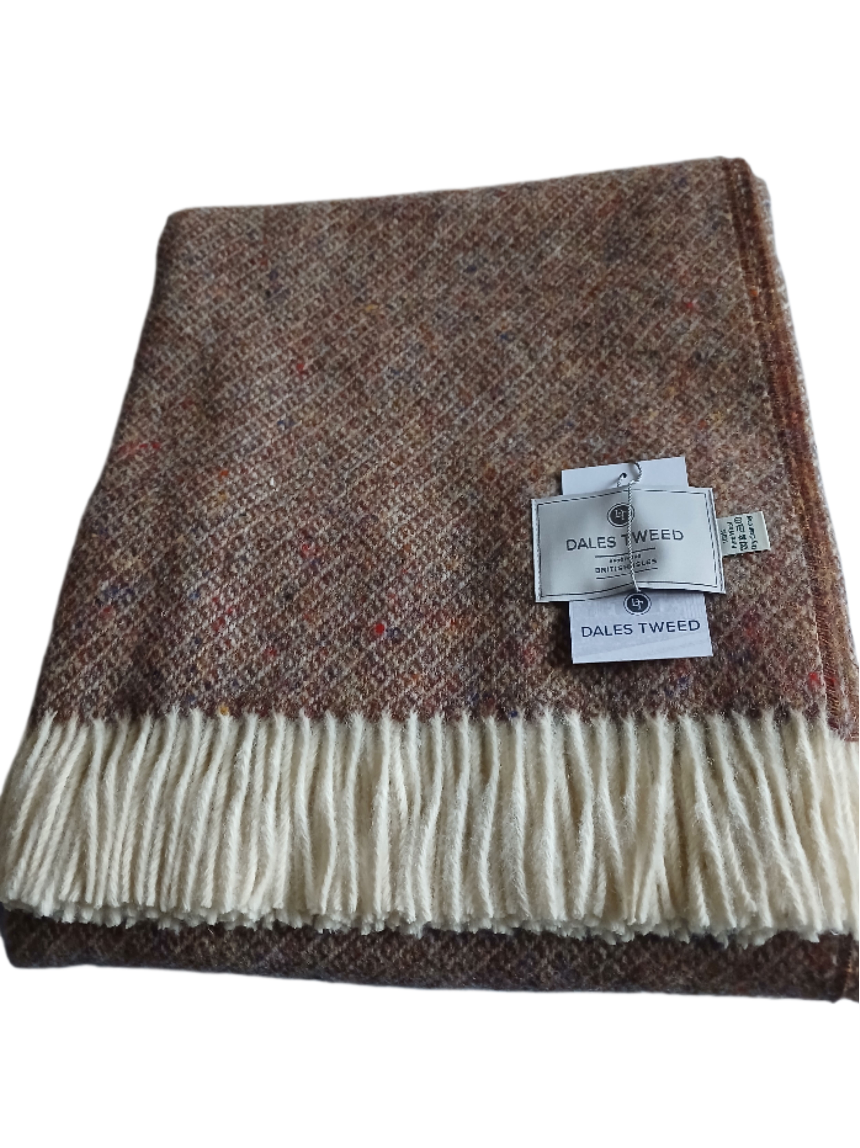 Dales Tweed 100% Pure Wool Donegal Throw Colour Classic Copper Brown tone
