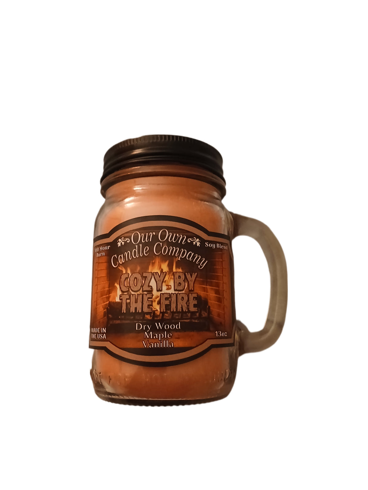 Our Own Candle Company Cozy by the Fire   Scented 13 Ounce Mason Jar Candle