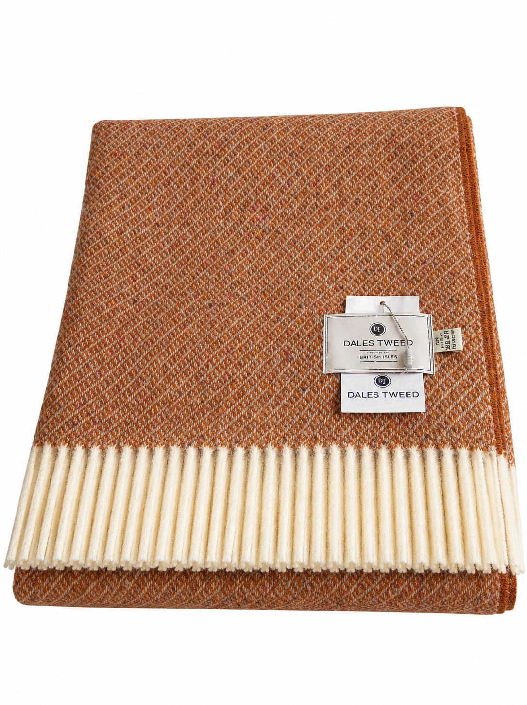 Dales Tweed 100% Pure Wool Donegal Throw Colour Classic Rust tone