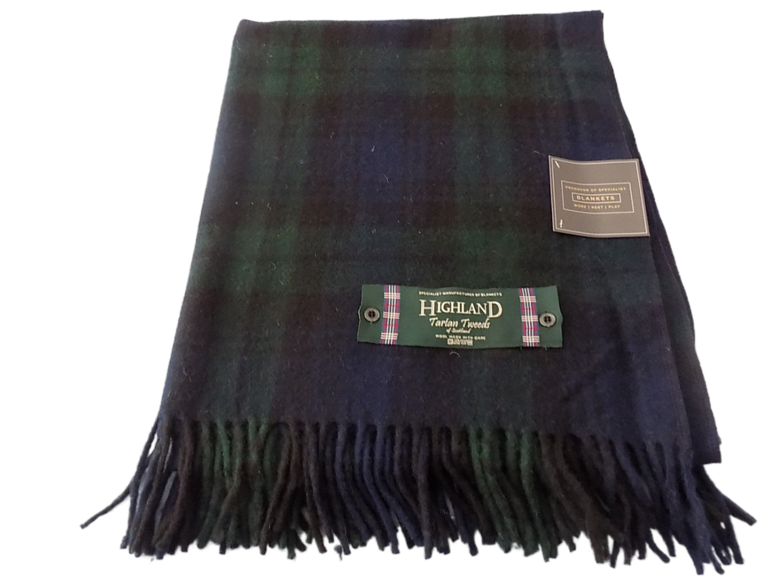 Wool Knee Blanket/Throw Black Watch Tartan