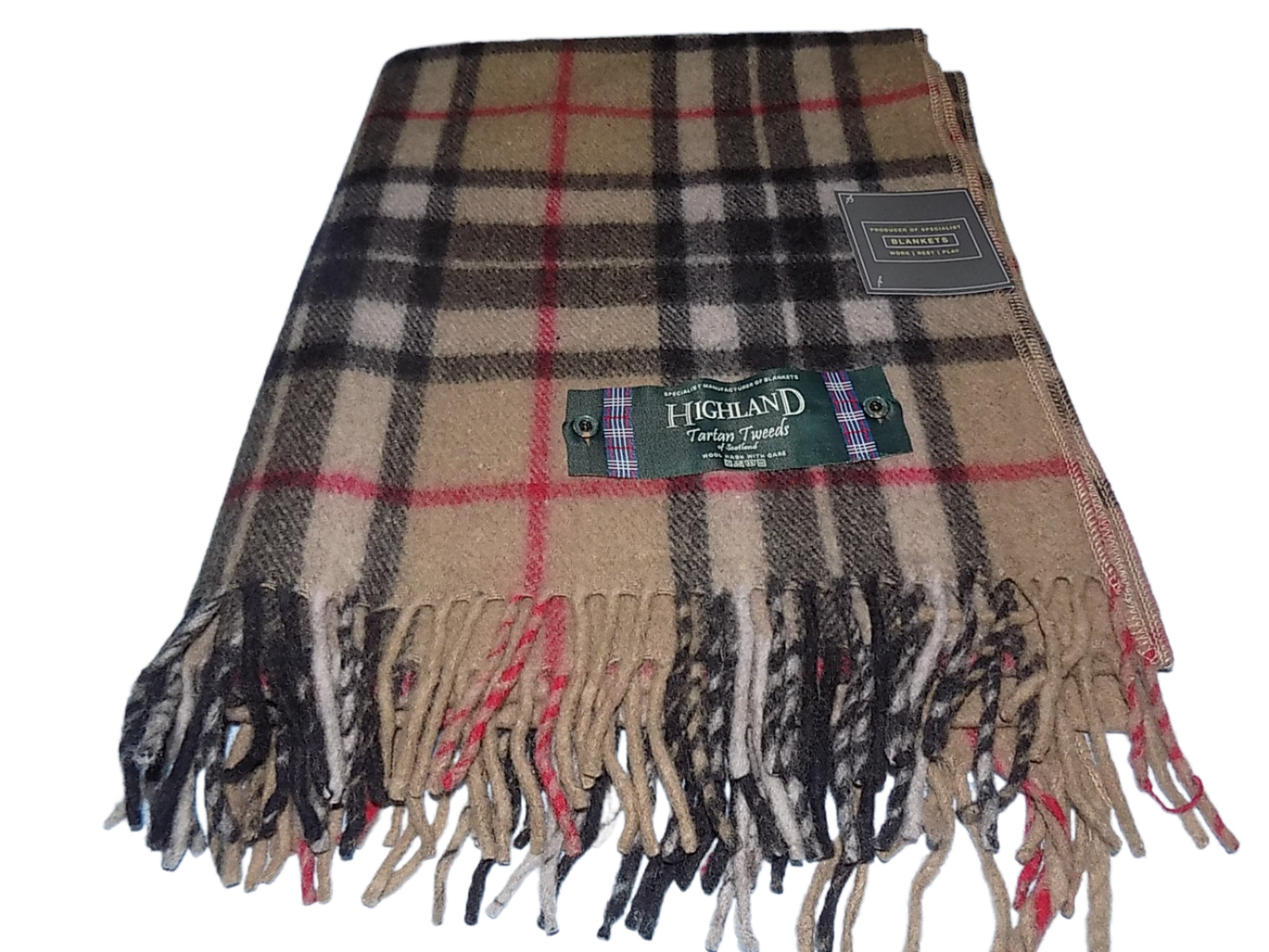 Wool Knee Blanket/Throw Camel Thomson Tartan