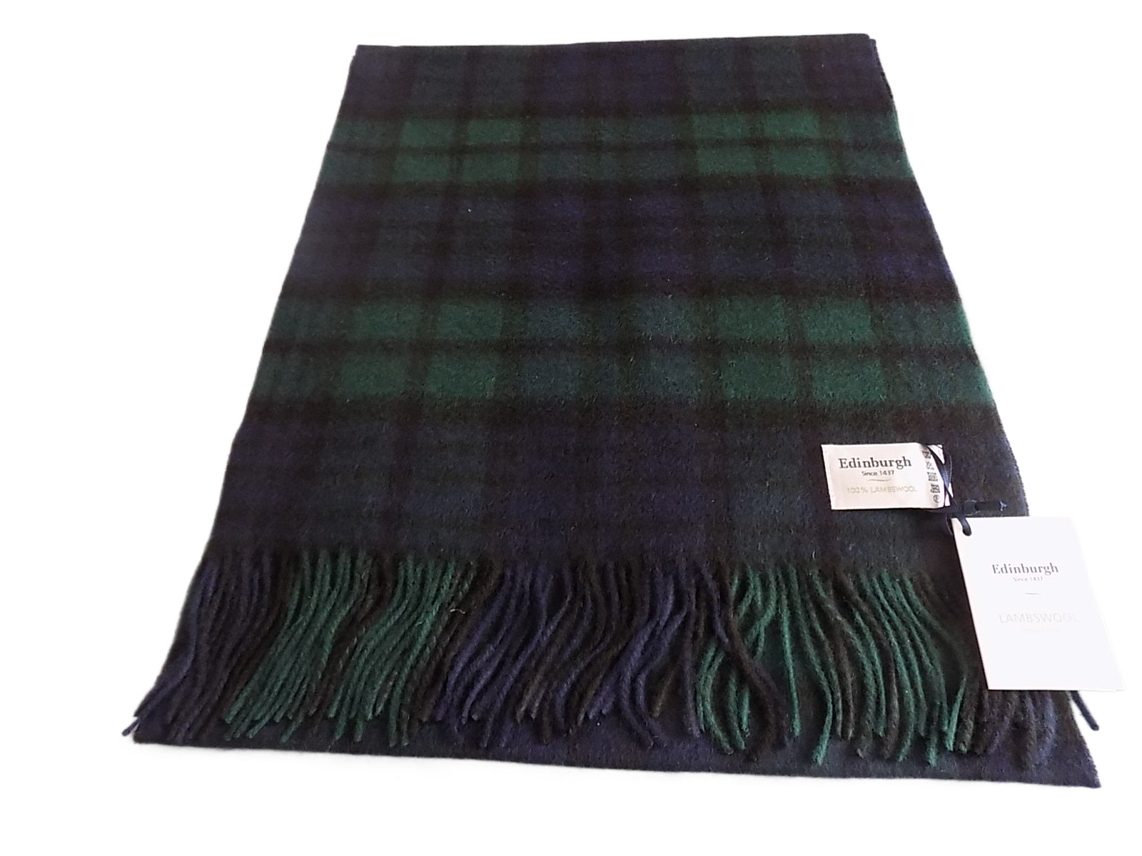 Edinburgh Hos 100% Lambswool Wide Scarf Black Watch