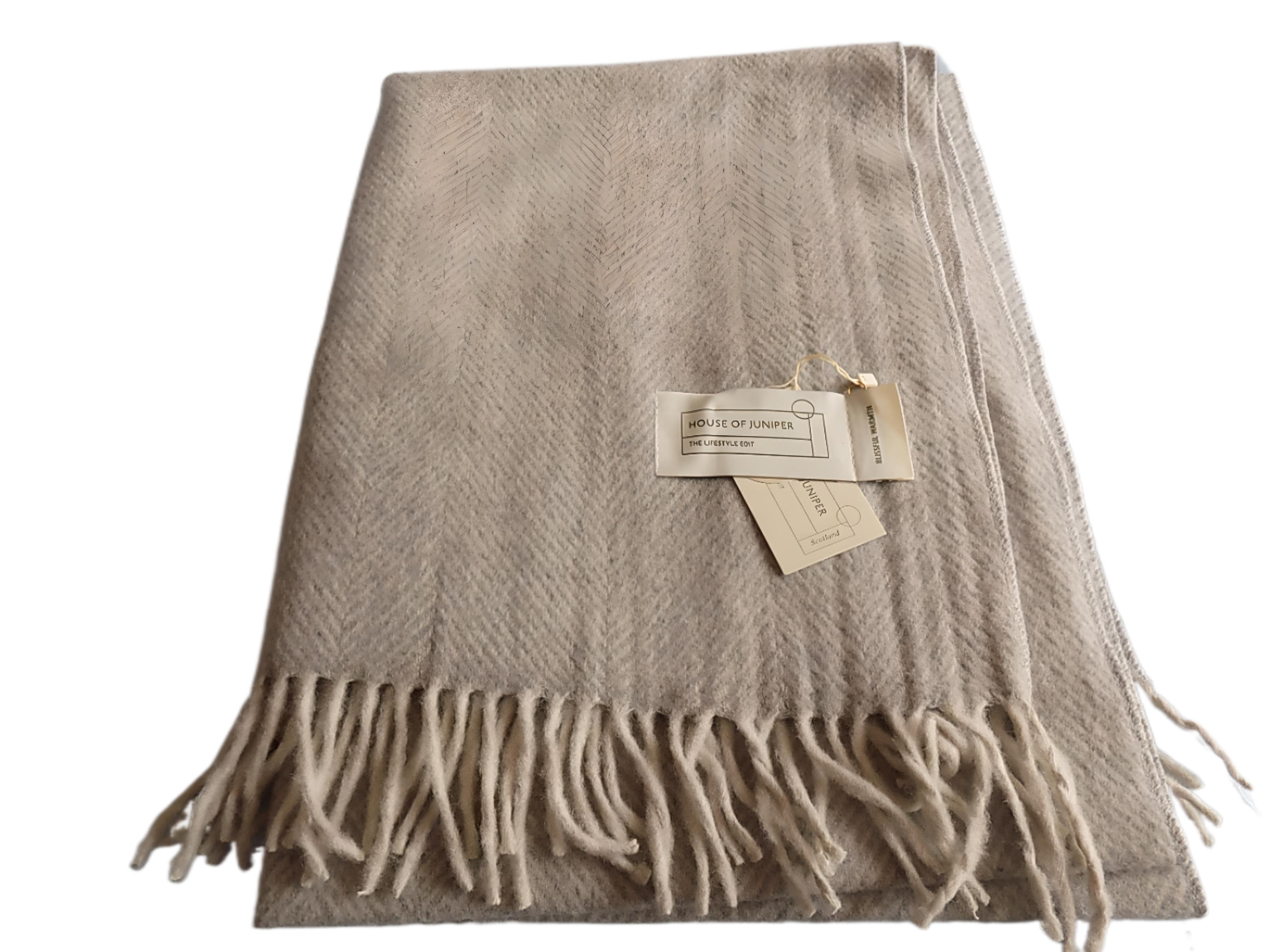 Knee Lap Blanket Scottish Herringbone 72 x 190cm Colour Grey Medium