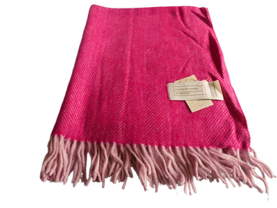 Knee Lap Blanket Scottish Herringbone  72 x 190cm Colour Pink