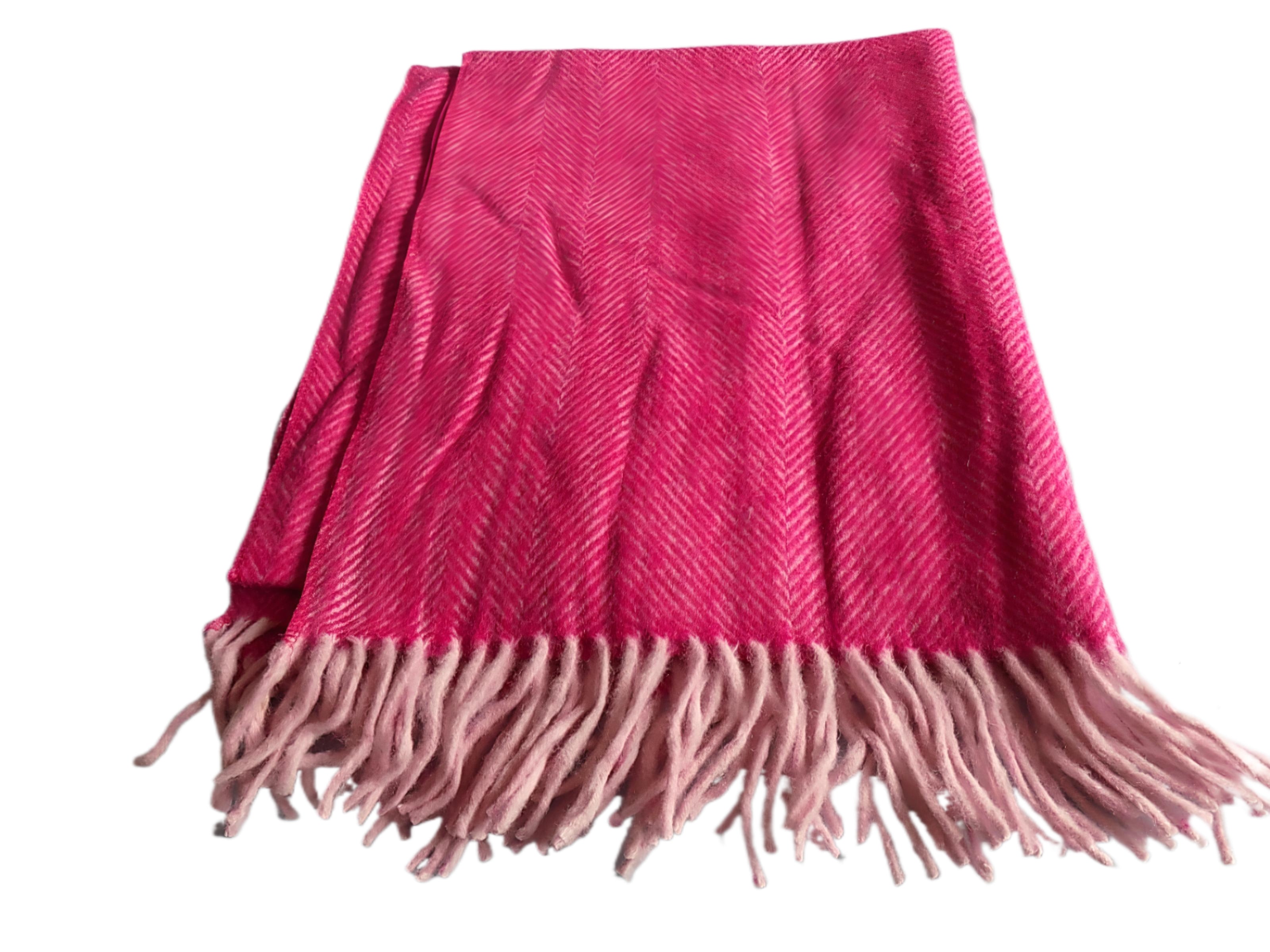 Knee Lap Blanket Scottish Herringbone  72 x 190cm Colour Pink
