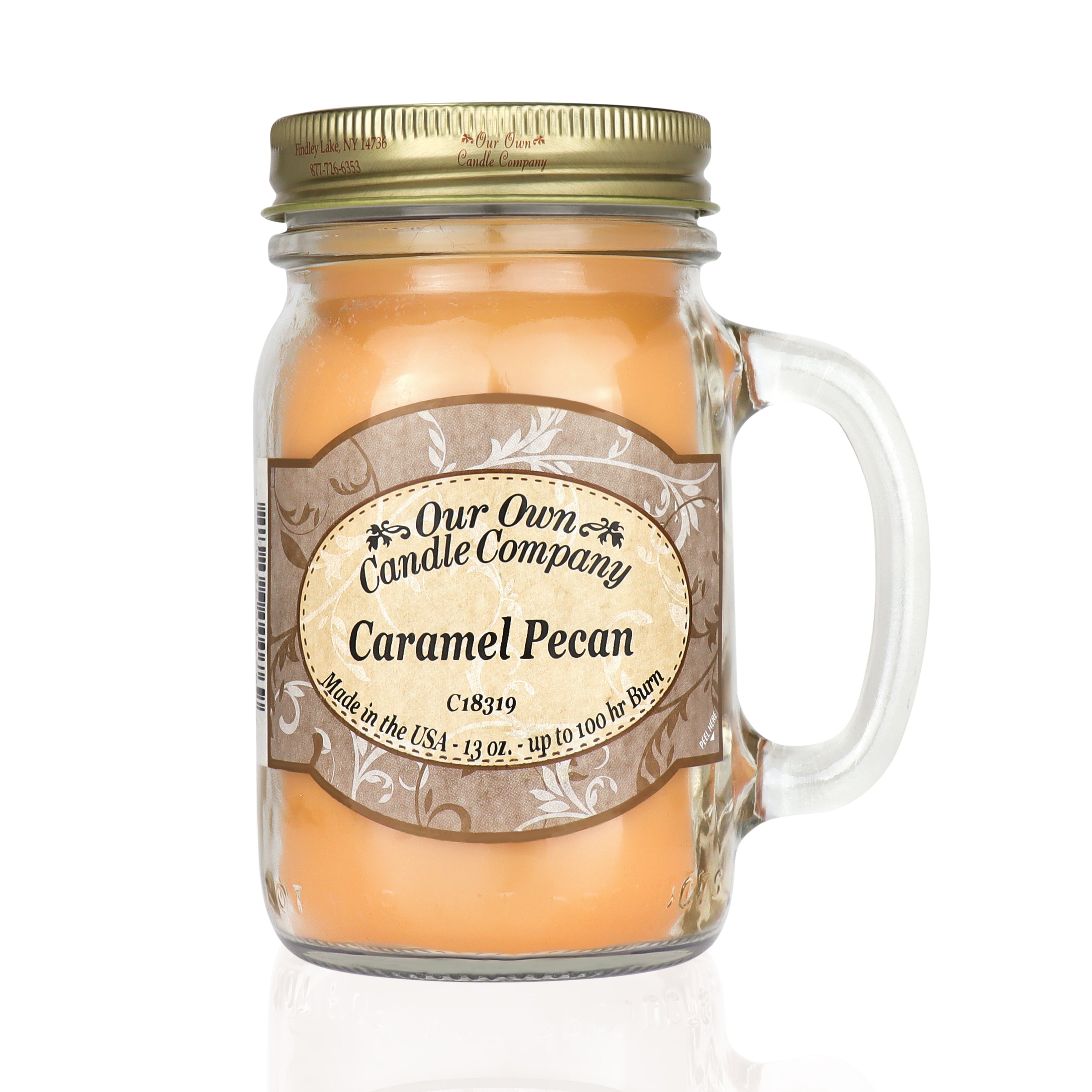 Caramel Pecan - Fragranced Large 13oz Mason Jar Candle - Our Own Candle Company