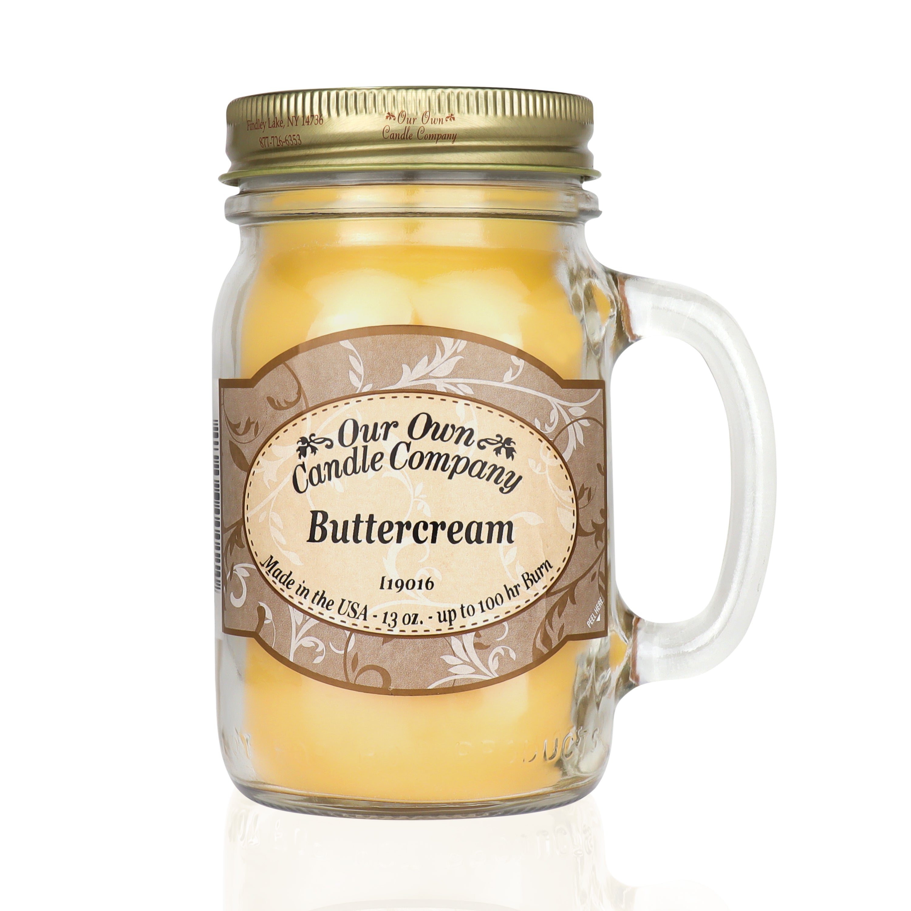 Buttercream - Mason Jar Candle (100hr) 13oz - Our Own Candle Company