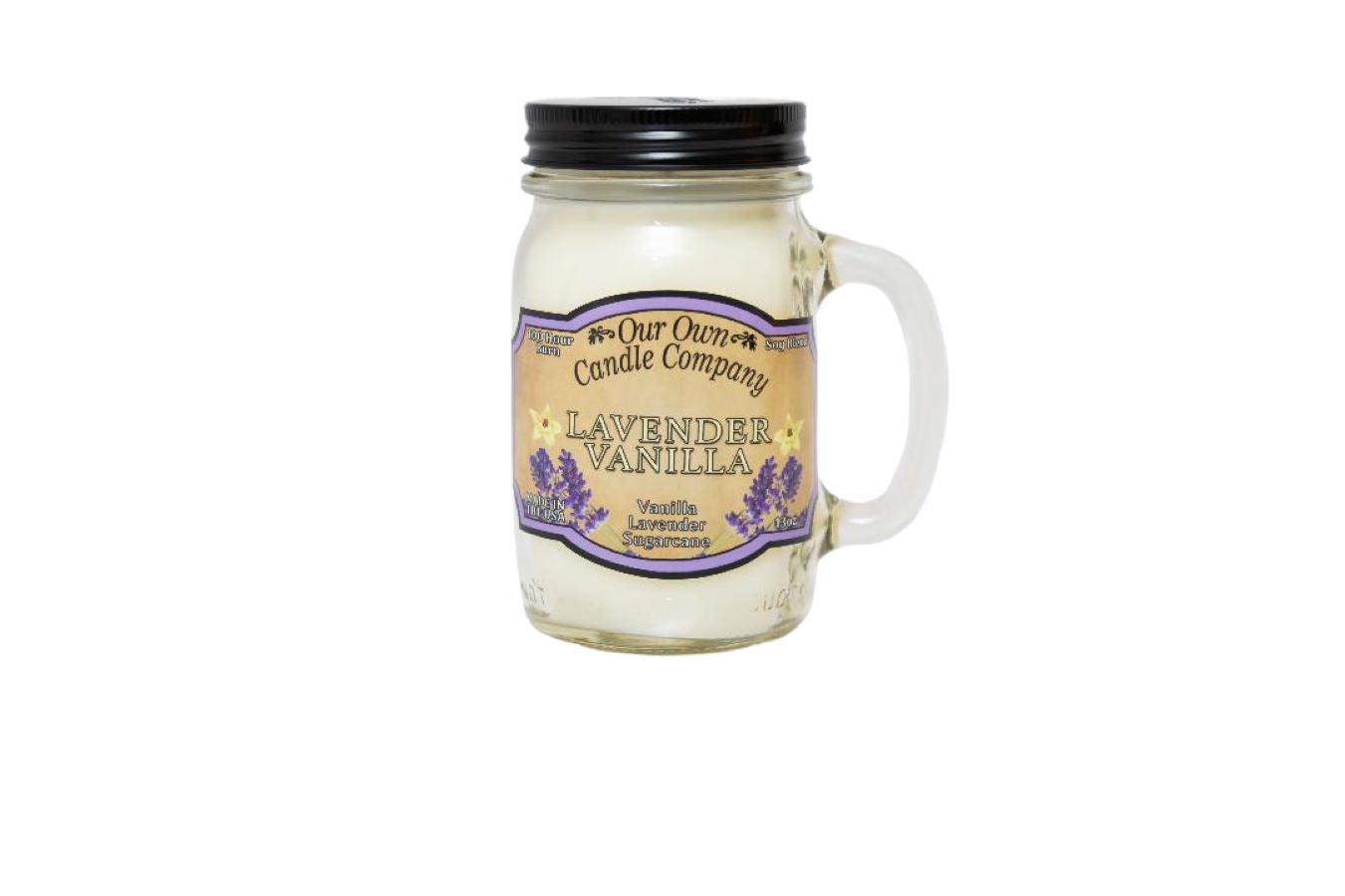 Our Own Candle Company Lavender Vanilla Scented 13 Ounce Mason Jar Candle