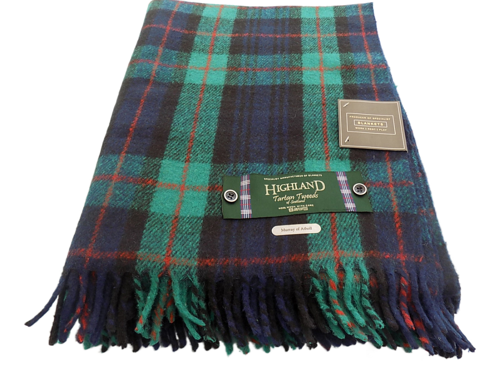 Highland Wool Blend Tartan Blanket / Throw Murray of Atholl Tartan