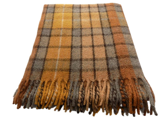 Wool Knee Blanket/Throw Buchanan Natural Tartan