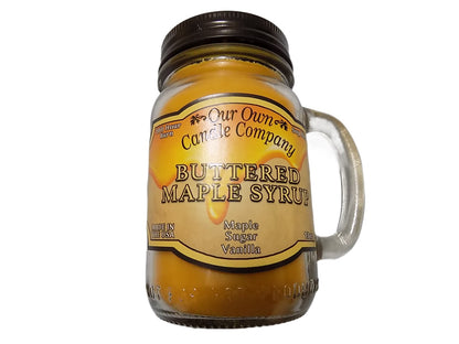 Our Own Candle Company Buttered Maple Syrup 13 Ounce Mason Jar Candle Scented