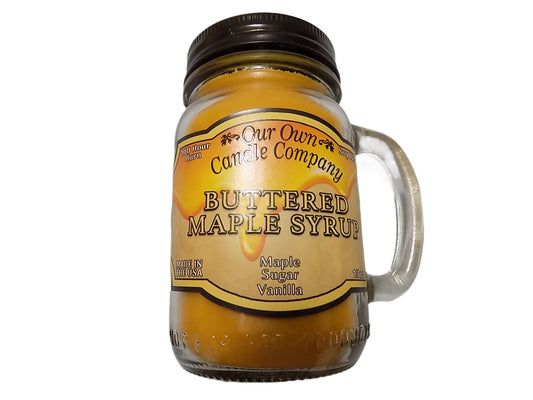 Our Own Candle Company Buttered Maple Syrup 13 Ounce Mason Jar Candle Scented