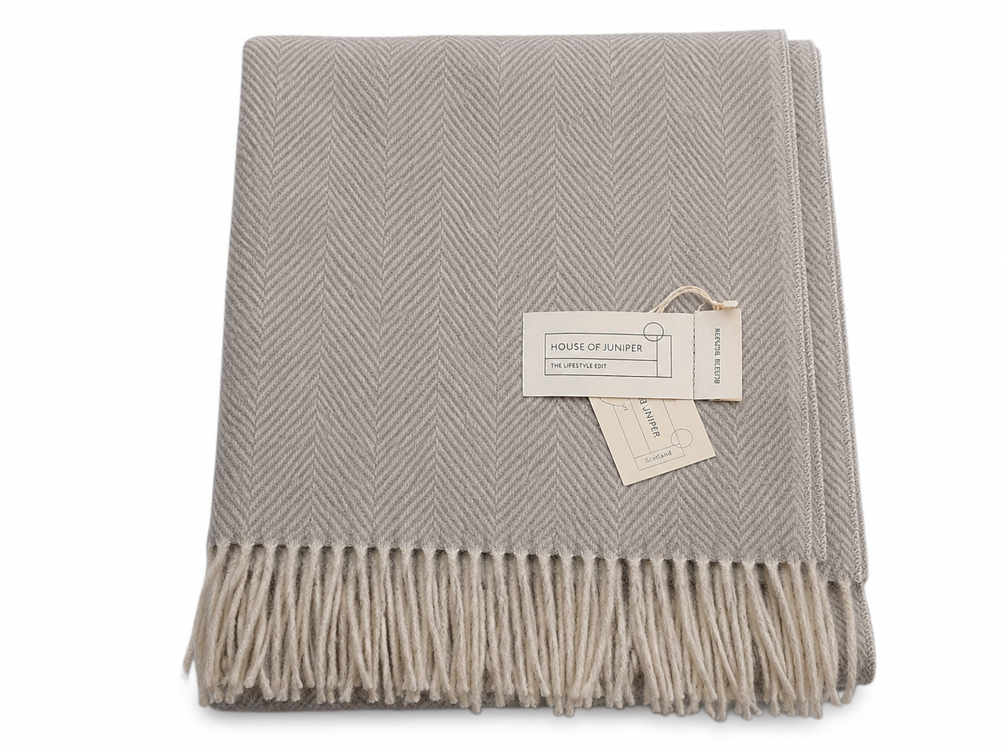 Knee Lap Blanket Scottish Herringbone 72 x 190cm Colour Grey Medium