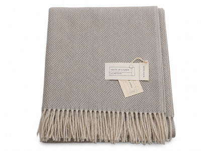 Knee Lap Blanket Scottish Herringbone 72 x 190cm Colour Grey Medium