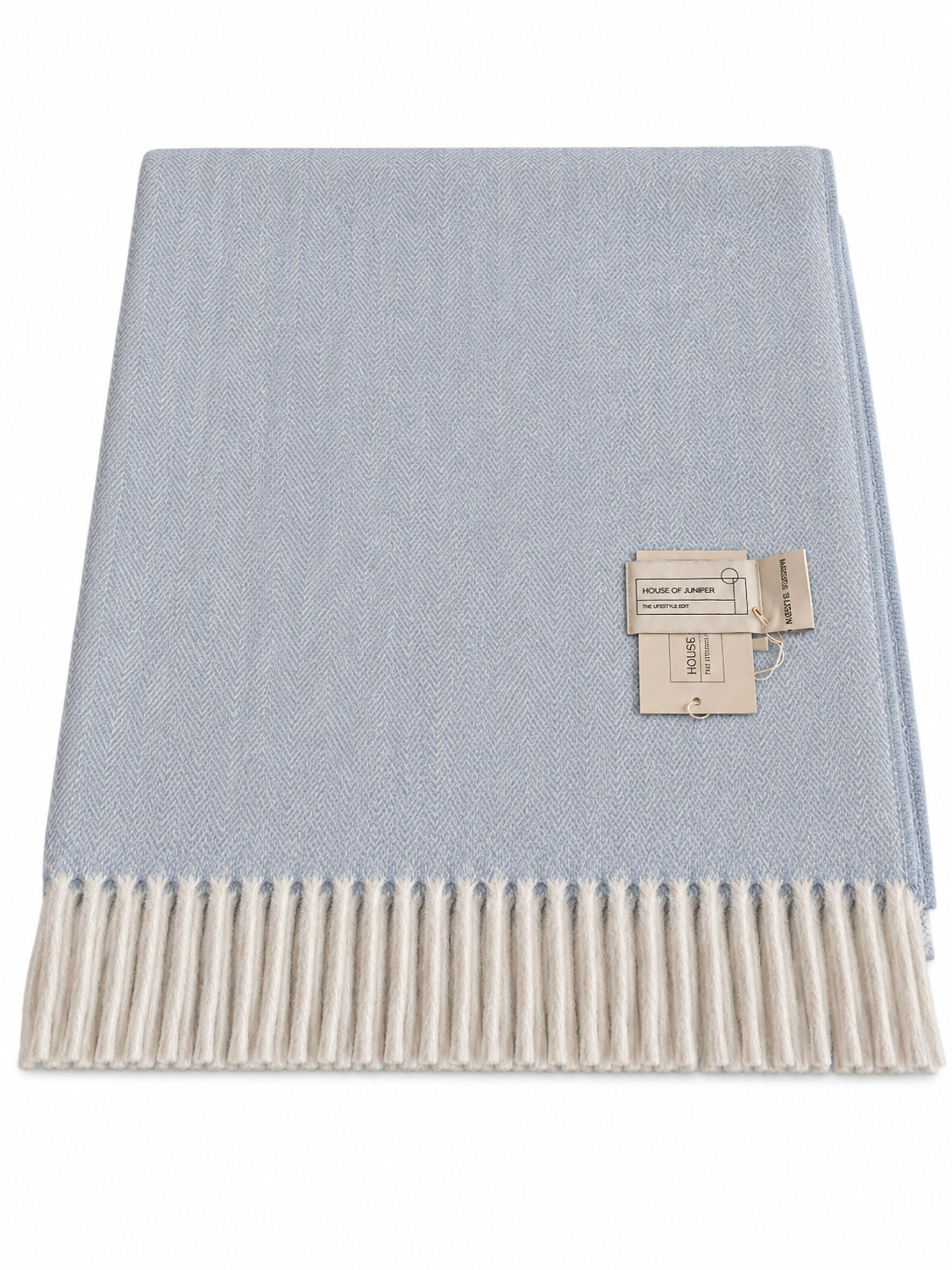 Knee Lap Blanket Scottish Herringbone 72 x 190cm Colour Cornflower (Dove Grey)