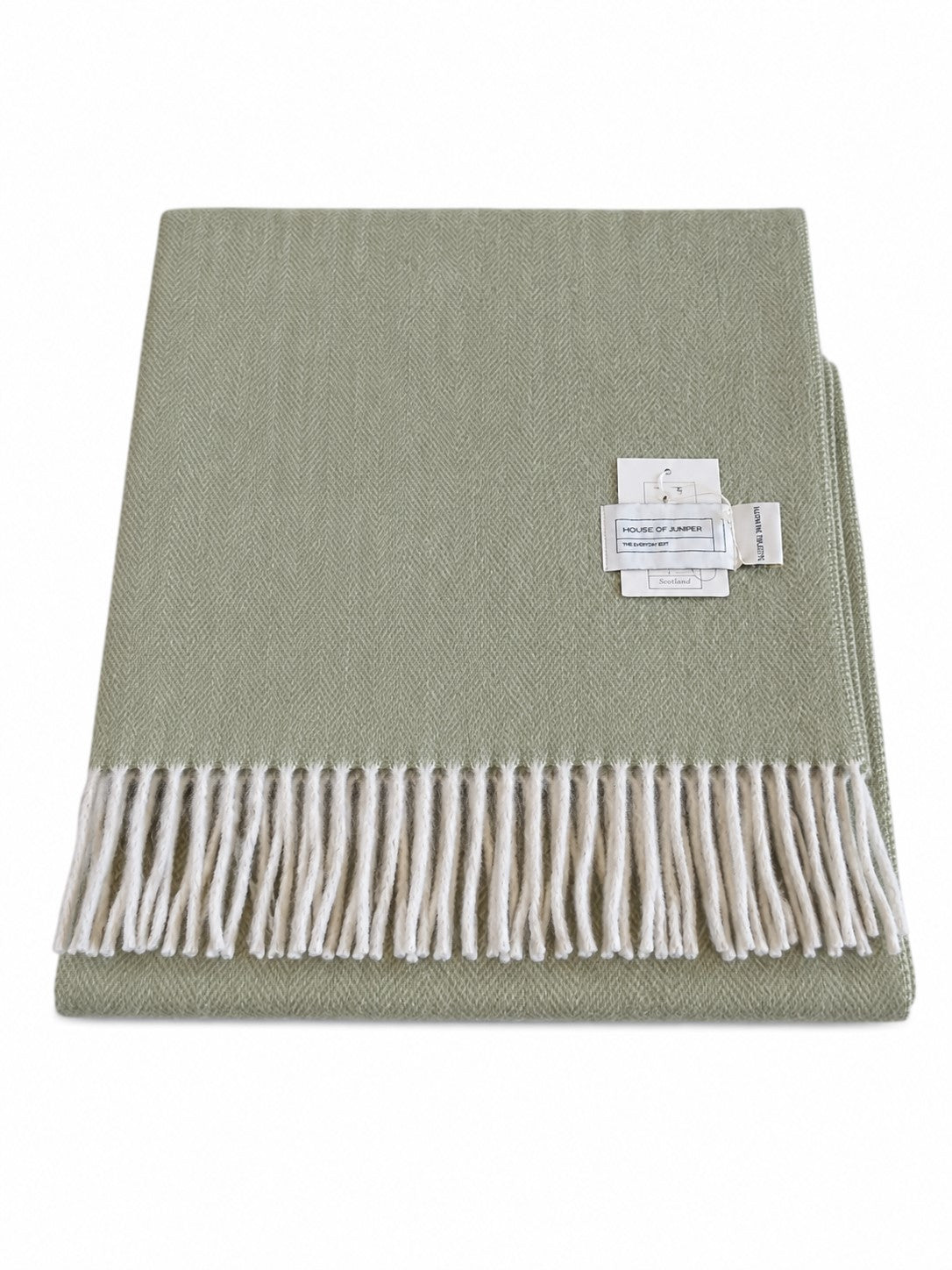 Scottish Herringbone Knee Lap Blanket – Green – 72 x 190cm
