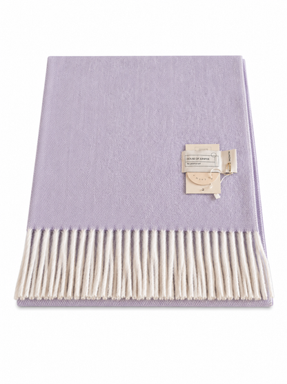 Knee Lap Blanket Scottish Herringbone 72 x 190cm Colour Heather Light Lilac