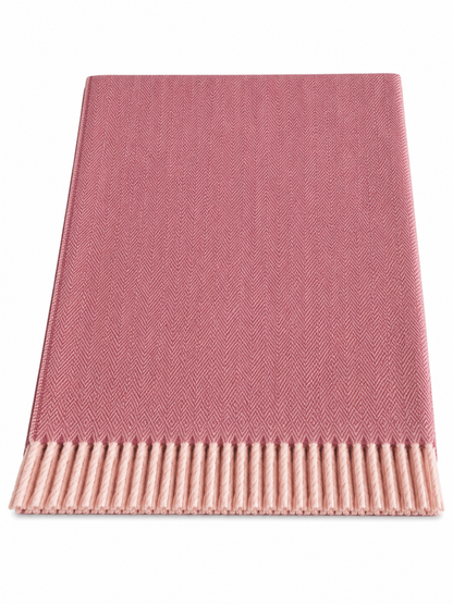 Knee Lap Blanket Scottish Herringbone 72 x 190cm Colour Eminence (Vintage Rose)