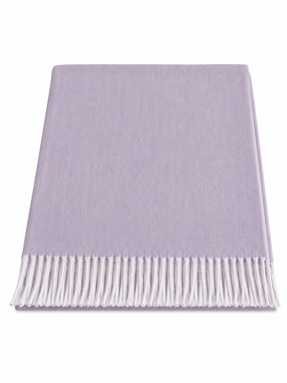 Knee Lap Blanket Scottish Herringbone 72 x 190cm Colour Heather Light Lilac