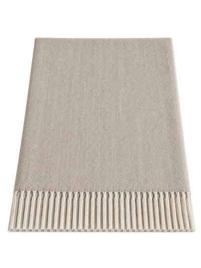 Knee Lap Blanket Scottish Herringbone 72 x 190cm Colour Sand (Beige/Natural)
